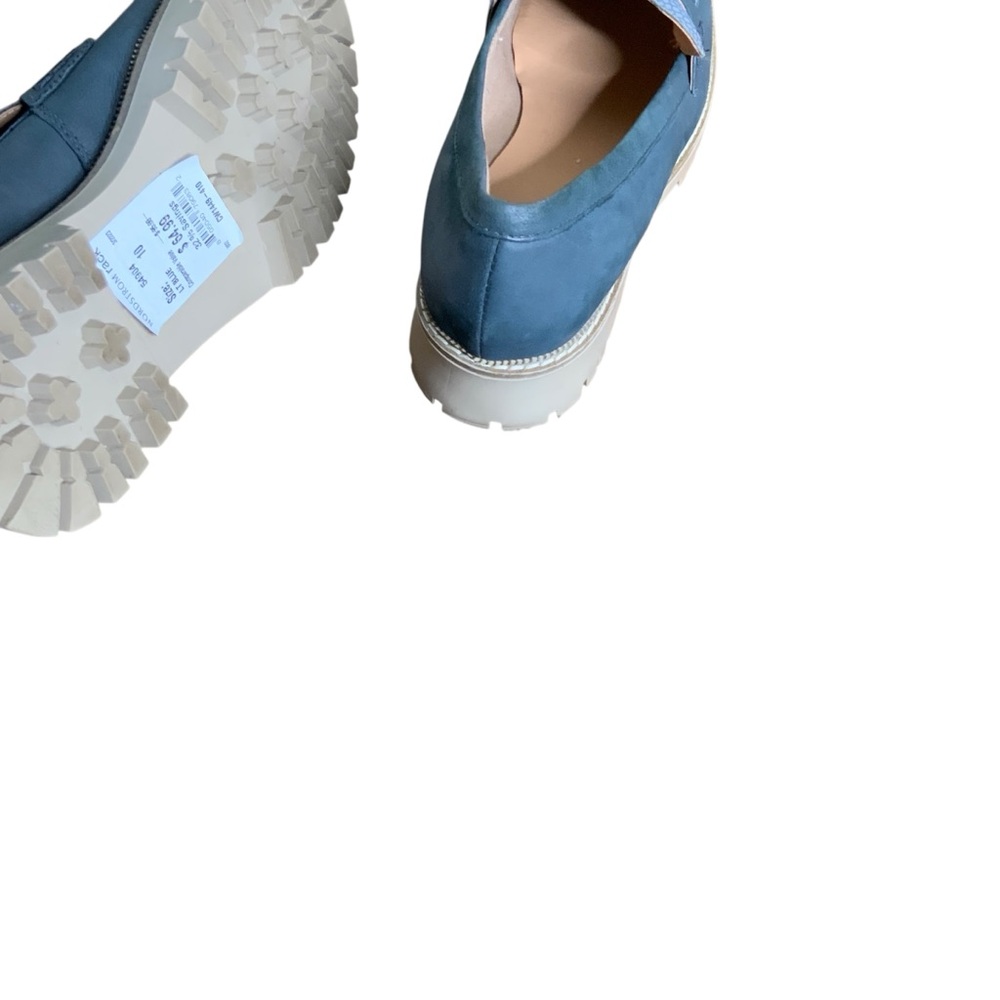 Crevo Blue and Tan Loafers for Women - Picture 4 of 9